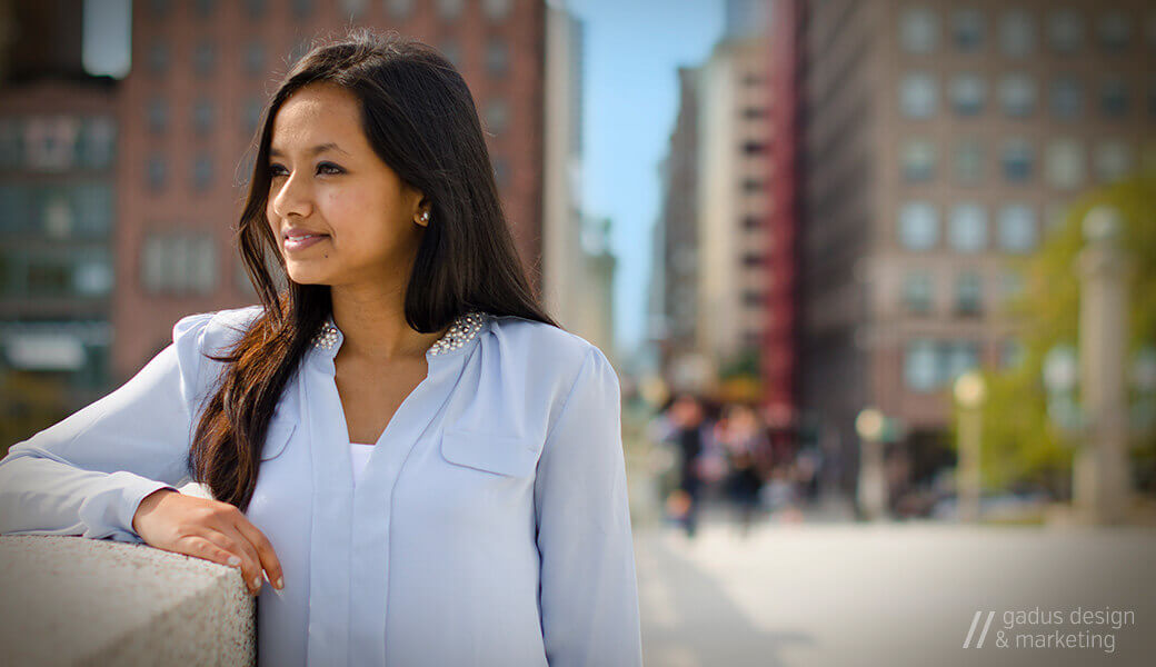 A stock photograph of a model with room for advertising copy.