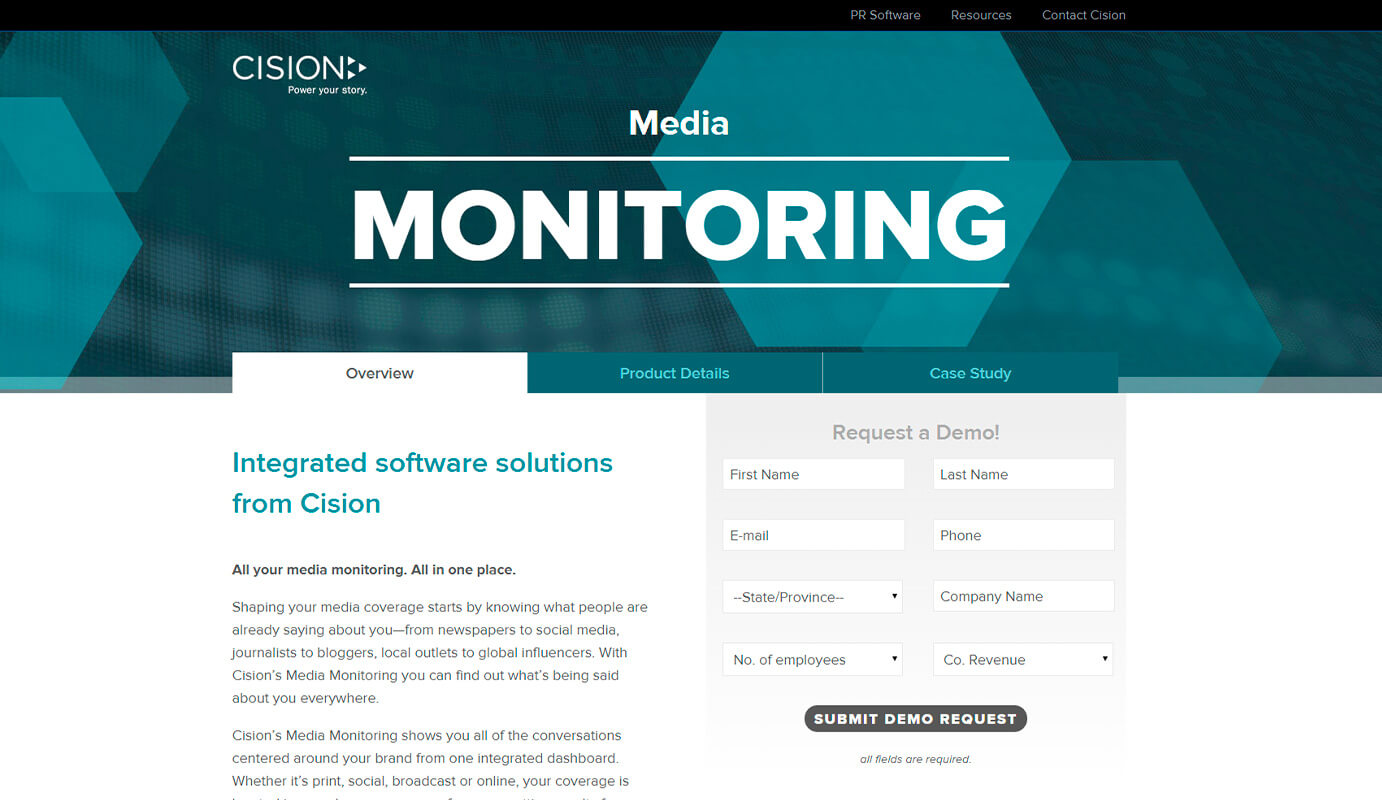 A screenshot of Cision's new campaign style option B.