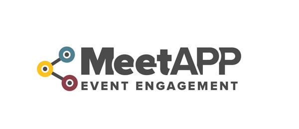 A round one logo design concept for MeetApp by Jennifer Gadus.