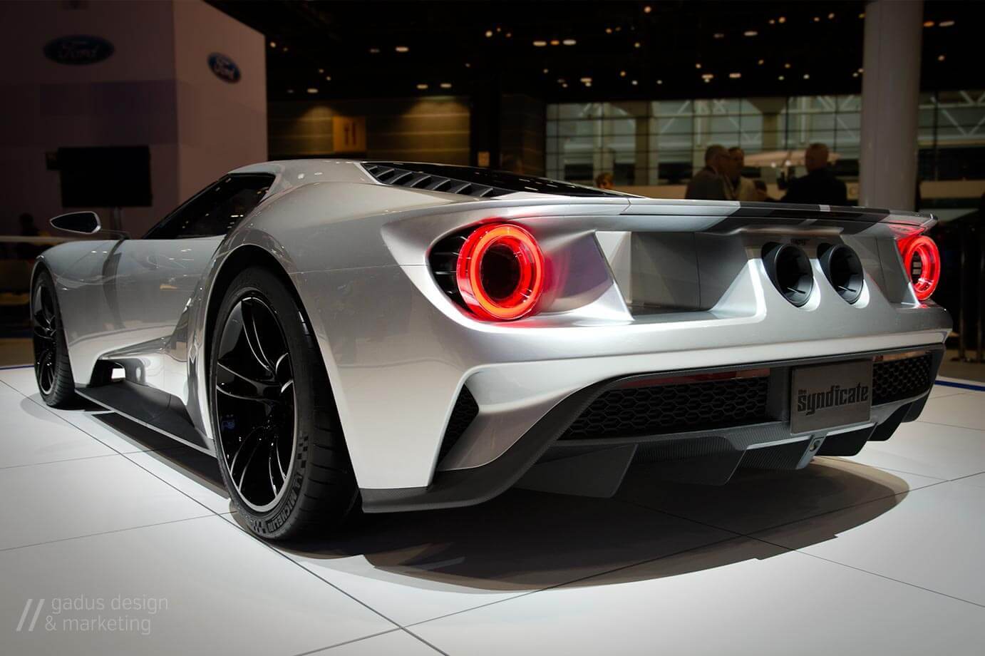 A photograph of the rear-end on a 2017 Ford GT, taken by Jennifer Gadus